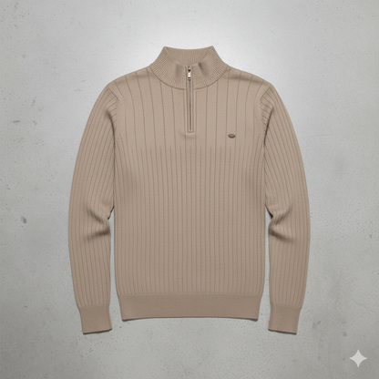 Herren Strickpullover mit Stehkragen | Halbzip | Winter
