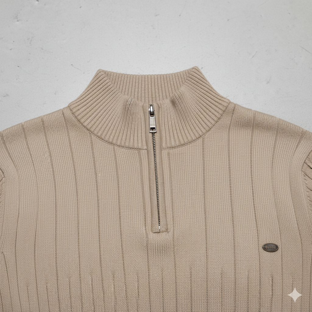 Herren Strickpullover mit Stehkragen | Halbzip | Winter