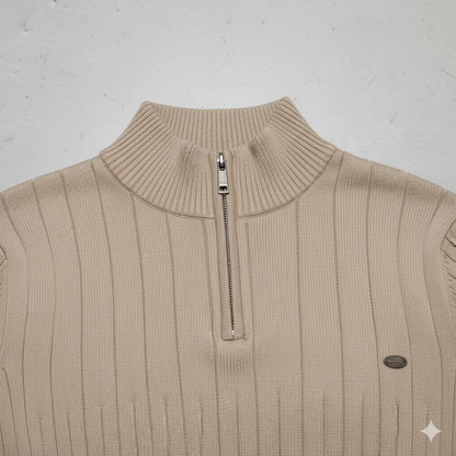 Herren Strickpullover mit Stehkragen | Halbzip | Winter