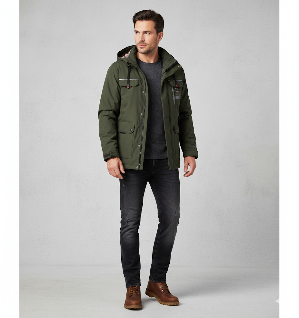 Herren Winterparka mit Kapuze | Winddicht & Warm