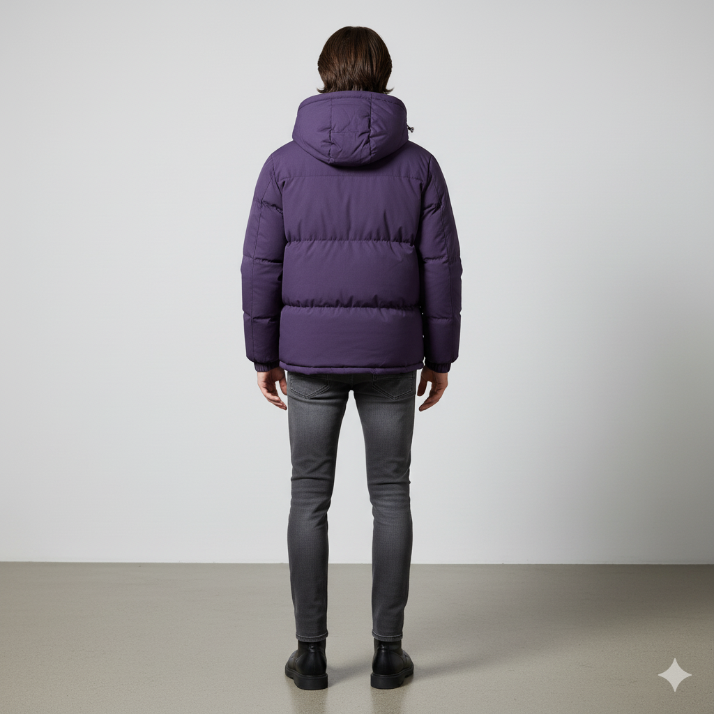 Warme Herren Pufferjacke mit Kapuze