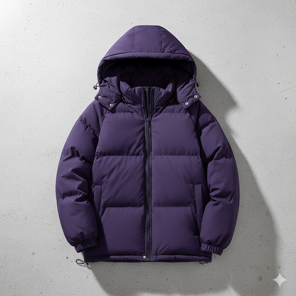 Warme Herren Pufferjacke mit Kapuze