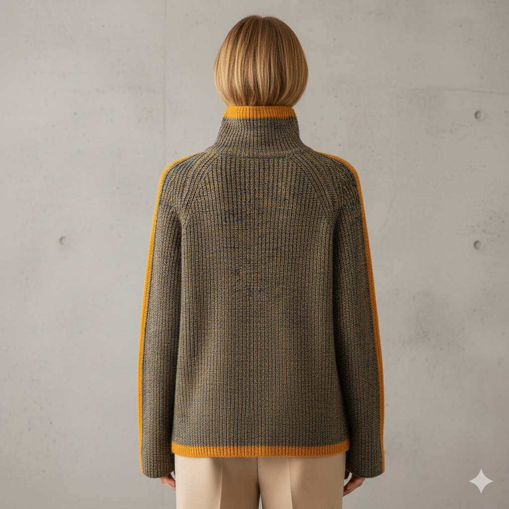 Damen Rollkragenpullover im Retro Strick