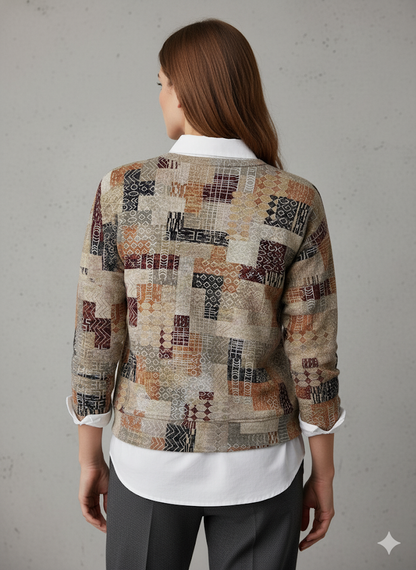 Damen Strickpullover mit Blumenmuster | Locker & Elegant