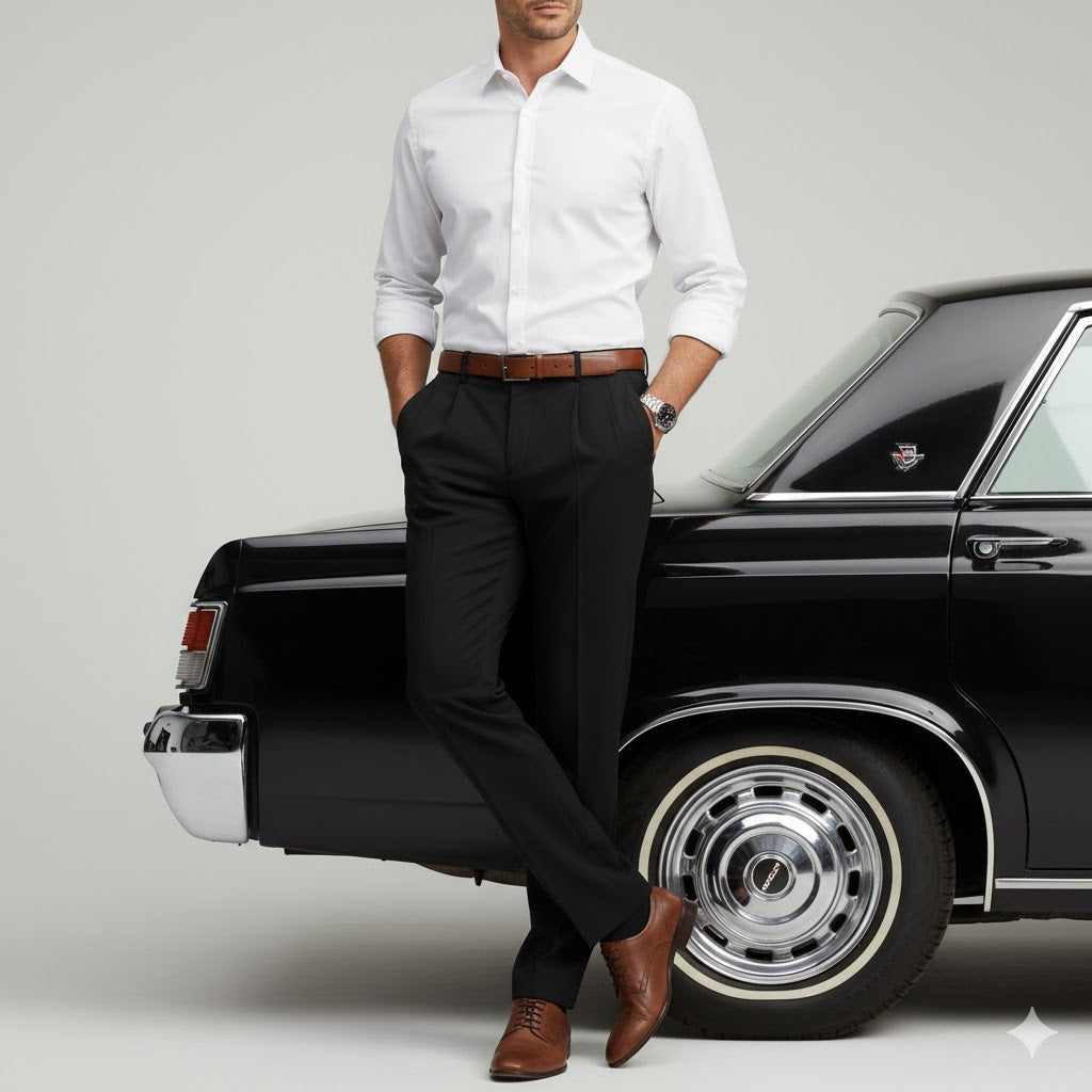 Klassische Herren Stoffhose | Regular Fit & Knitterarm