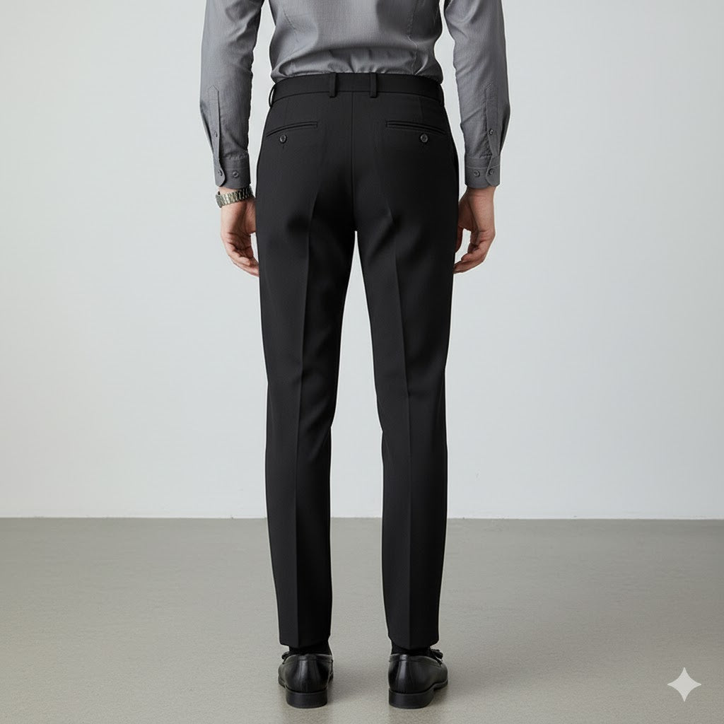 Herren Bundfaltenhose elegant | Moderner Slim Fit mit Doppelverschluss