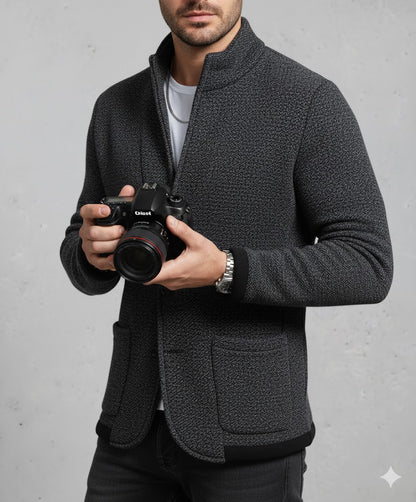 Herren Strickjacke mit Stehkragen | Slim Fit | Winter