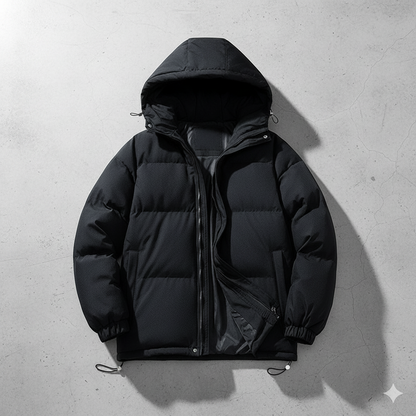 Warme Herren Pufferjacke mit Kapuze