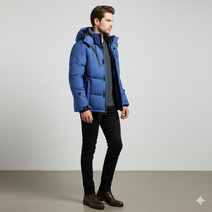 Herren Steppjacke mit Kapuze | Winter | Warm & Atmungsaktiv