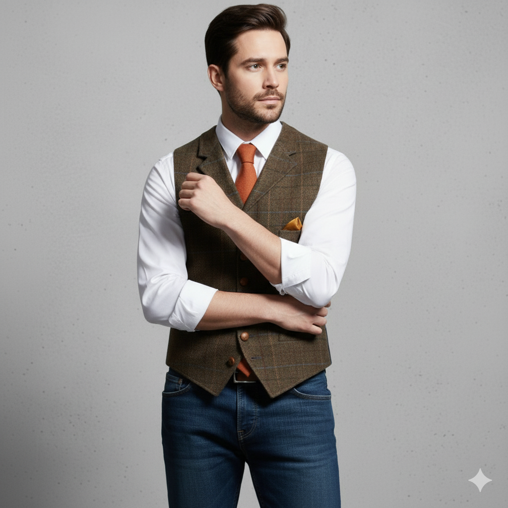 Herren Weste mit Karomuster | Elegant & Modern | Herbst/Winter