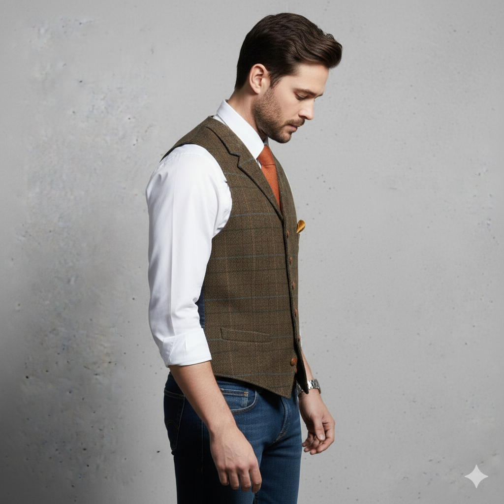 Herren Weste mit Karomuster | Elegant & Modern | Herbst/Winter