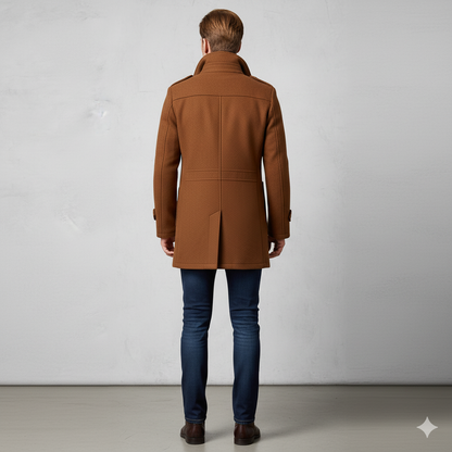 Eleganter Herren Wollmantel mit Stehkragen | Winter | Warm