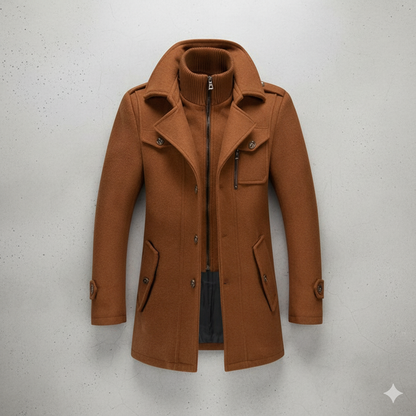 Eleganter Herren Wollmantel mit Stehkragen | Winter | Warm