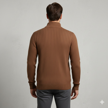 Herren Strickpullover mit Stehkragen | Halbzip | Winter