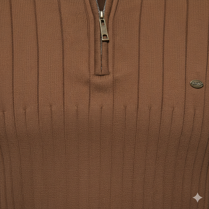 Herren Strickpullover mit Stehkragen | Halbzip | Winter