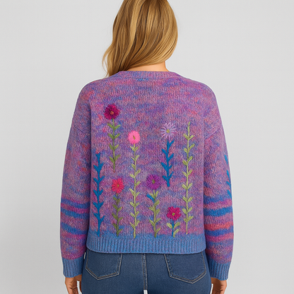 Damen Cardigan mit buntem Strickjacke | Herbst Winter