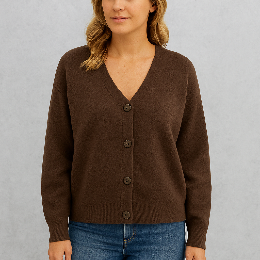 Damen Strickjacke mit V-Ausschnitt | Herbst & Übergang