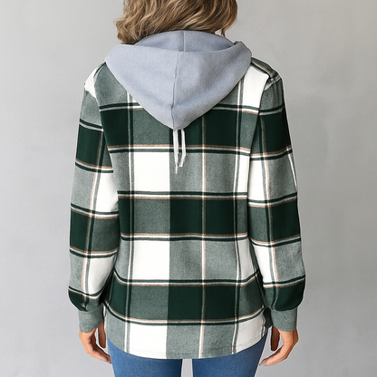 Gemusterte Damen Wolljacke mit Kapuze | Herbst & Winter | Lässig