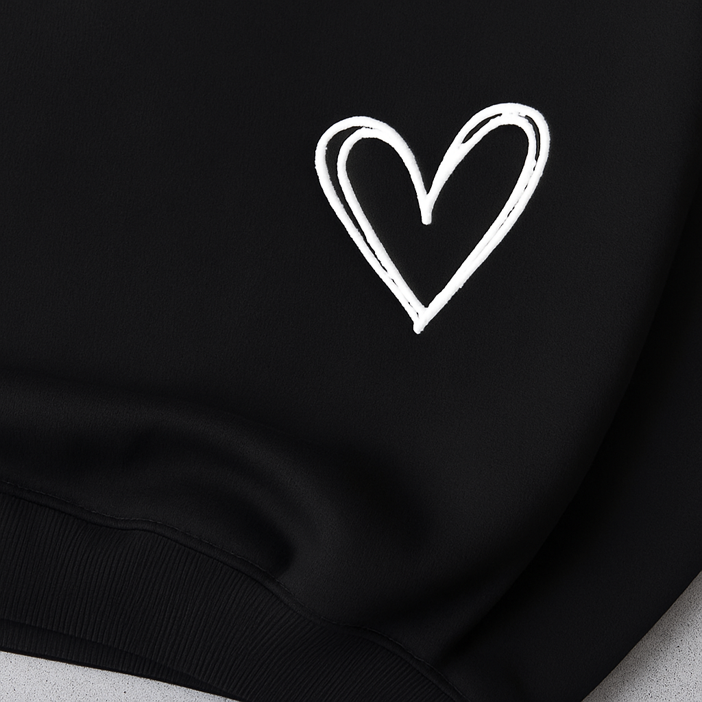 Damen Hoodie mit Herz Print | Lässig & Bequem