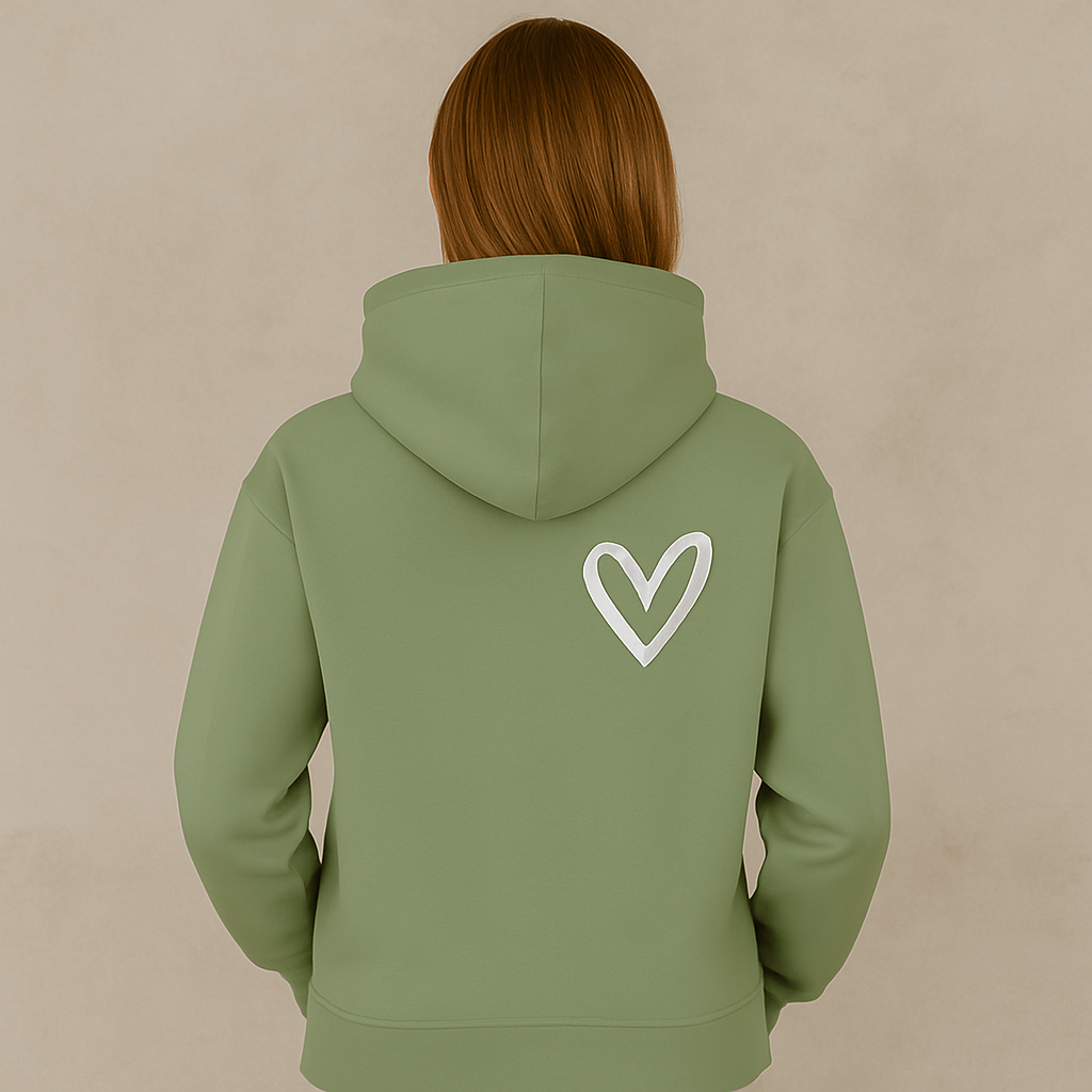 Damen Hoodie mit Herz Print | Lässig & Bequem