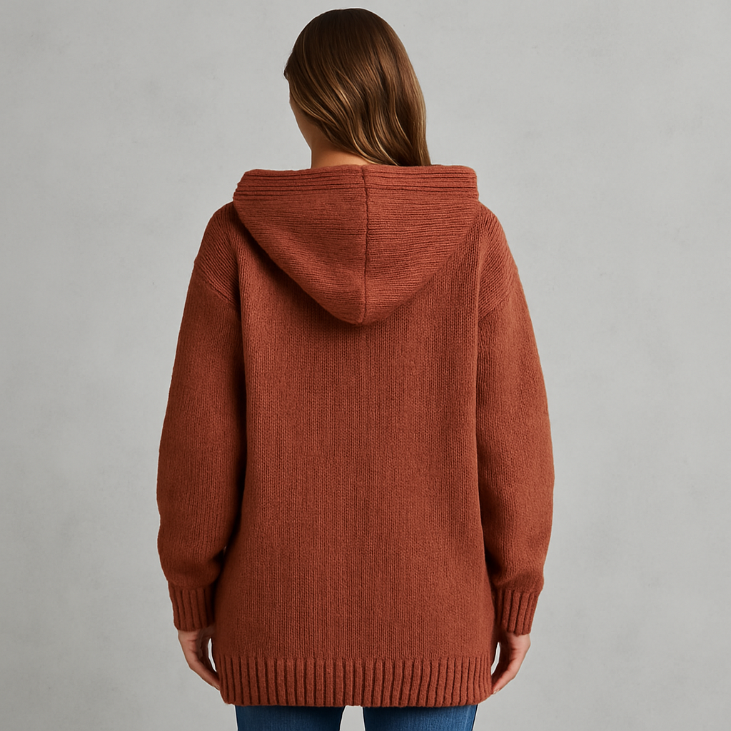 Kuscheliger Damen Strickjacke mit Kapuze | Warm für Herbst/Winter