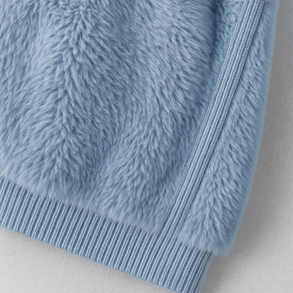 Kuschelige Damen Plüschjacke mit Kapuze und Reißverschluss | Winter