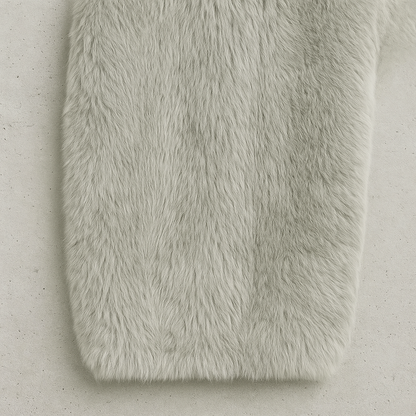 Kuschelige Damen Plüschjacke mit Kapuze und Reißverschluss | Winter