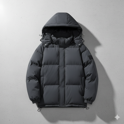 Warme Herren Pufferjacke mit Kapuze