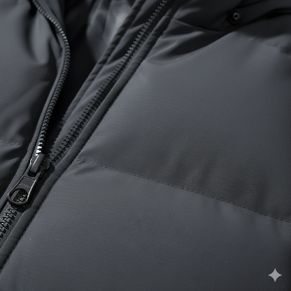 Warme Herren Pufferjacke mit Kapuze