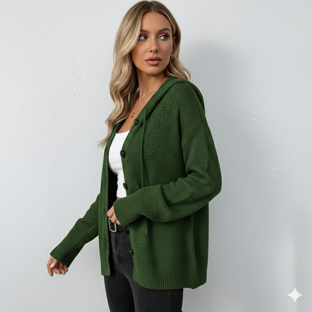 Lässiger Damen Strickjacke mit Knopfleiste | Herbst Winter