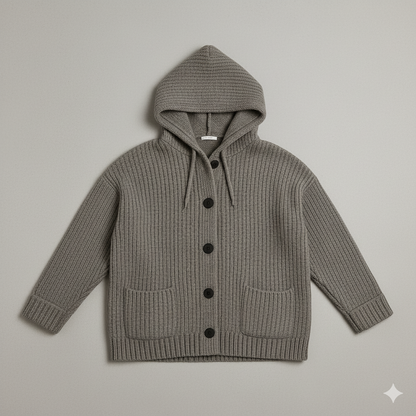 Kuscheliger Damen Strickjacke mit Kapuze | Warm für Herbst/Winter