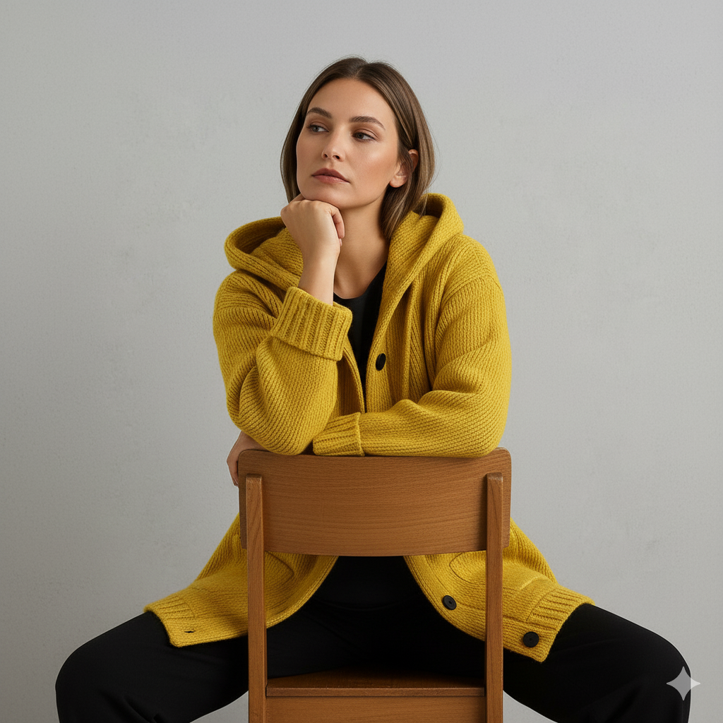 Kuscheliger Damen Strickjacke mit Kapuze | Warm für Herbst/Winter