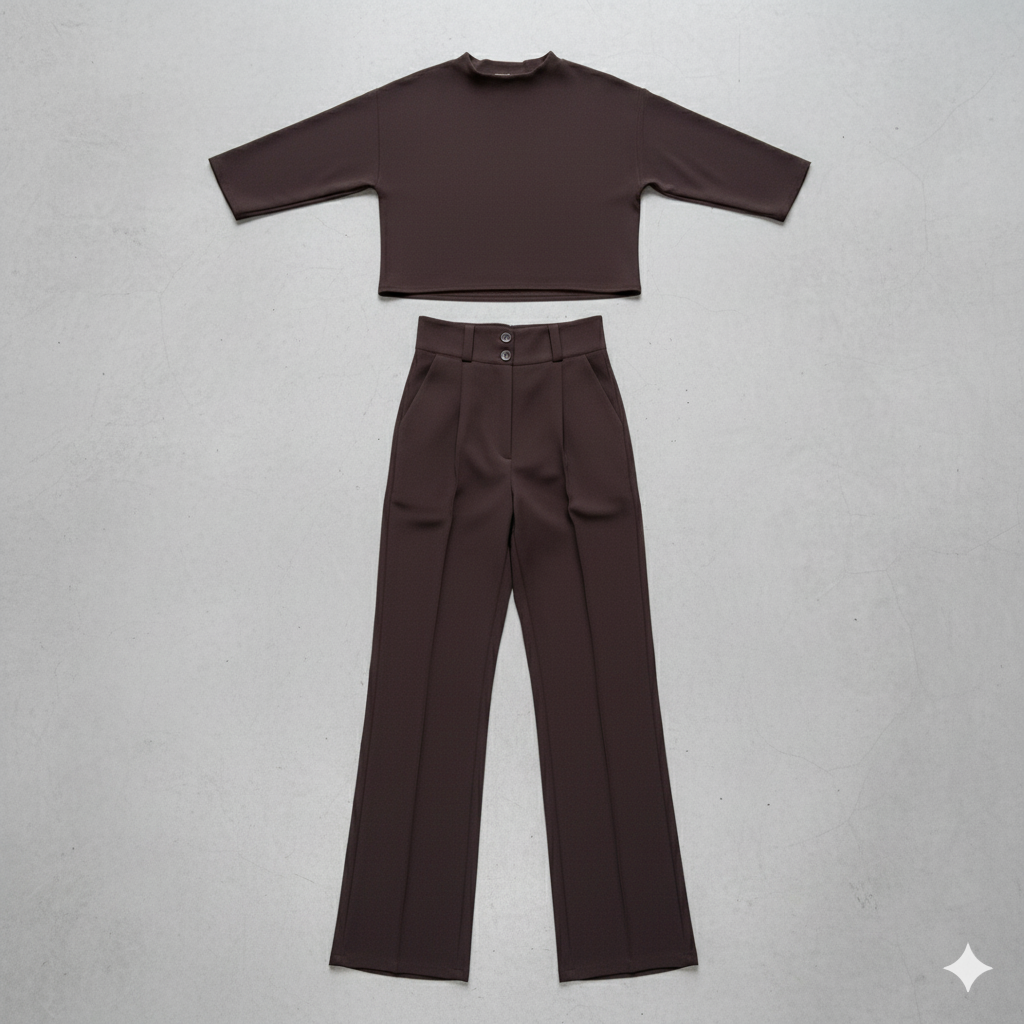 Kurzes Oberteil & High Waist Hose | Weit & Elegant