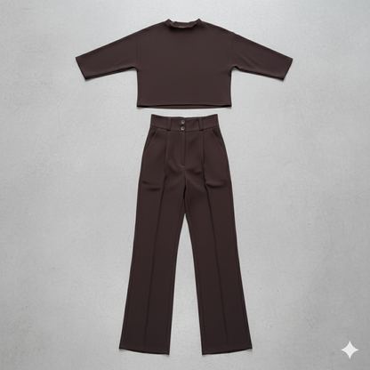 Kurzes Oberteil & High Waist Hose | Weit & Elegant