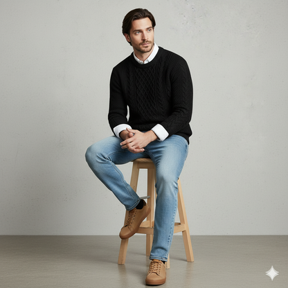 Herren Strickpullover mit Strukturmuster | Modern & Warm | Winter