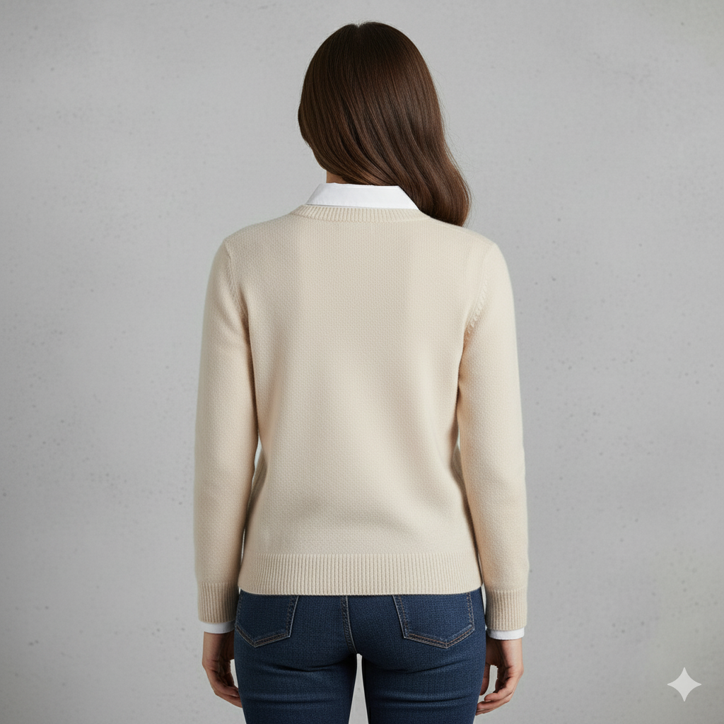 Kuscheliger Damen Strickpullover mit Rundhalsausschnitt | Winter | Elegant