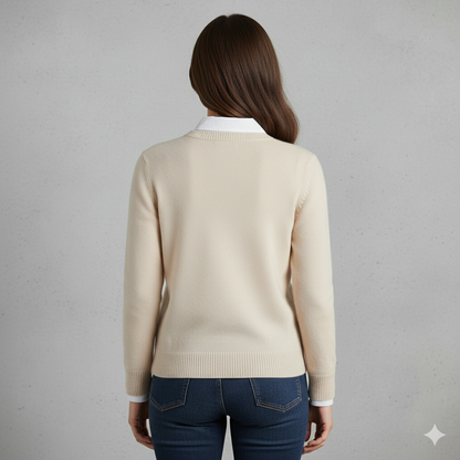 Kuscheliger Damen Strickpullover mit Rundhalsausschnitt | Winter | Elegant