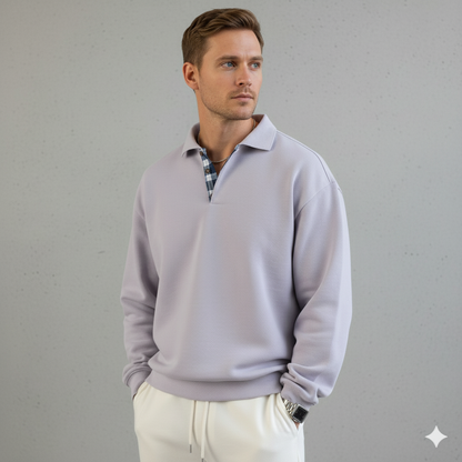 Lässiger Herrenpullover mit Reverskragen | Bequem | Freizeit