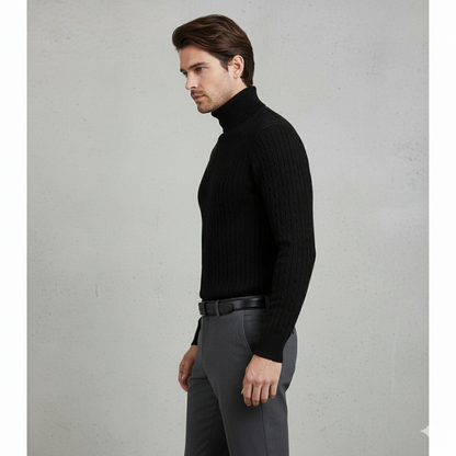 Herren Strickpullover mit Rollkragen | Slim Fit | Winter