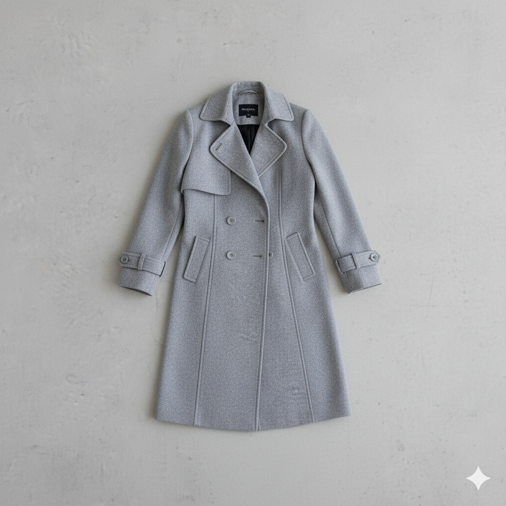 Damen Wollmantel mit Reverskragen | Elegant & Mittellang | Herbst/Winter