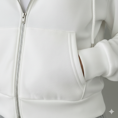 Kurz geschnittener Damen Hoodie mit Reißverschluss