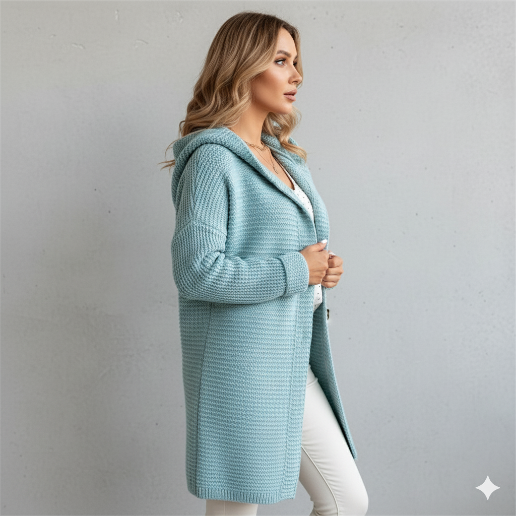 Damen Strickjacke mit Kapuze | Locker & Warm für Herbst Winter