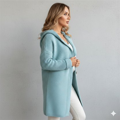 Damen Strickjacke mit Kapuze | Locker & Warm für Herbst Winter