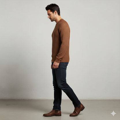Herren Baumwollpullover mit Karomuster | Modern & Bequem