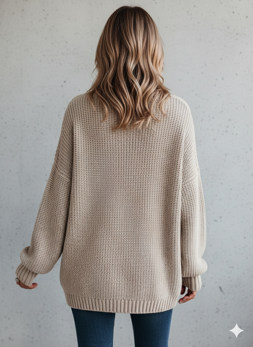 Locker gestrickter Damenpullover | Oversize & Freizeit