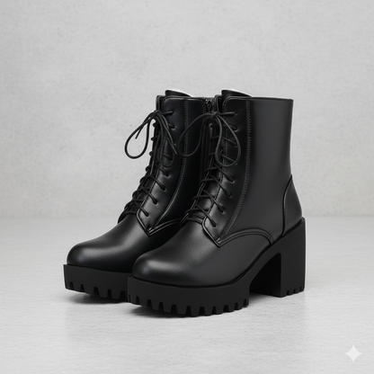 Damen Winter Stiefeletten mit Absatz | Warm Gefüttert & Vegan