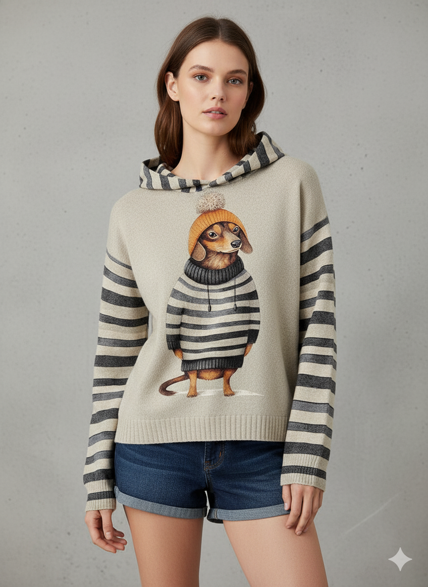 Weicher Damen Hoodie mit Tierprint