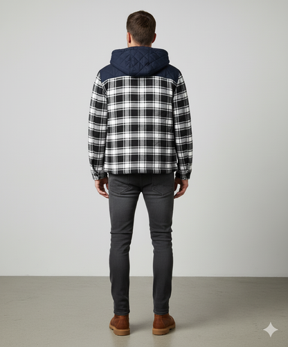 Gepolsterte Herrenjacke mit Karomuster | Warm & Casual Winter