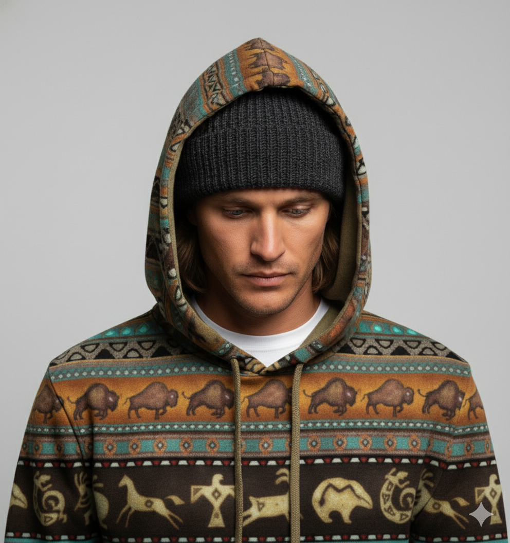 Herren Hoodie mit Muster | Lässig & Warm | Herbst/Winter