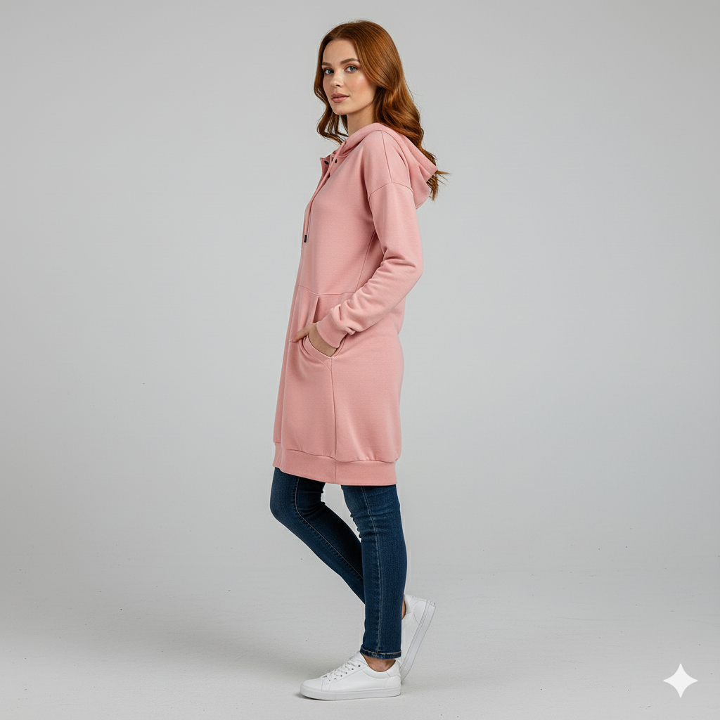 Lässiges Damen Hoodie mit Knopfleist
